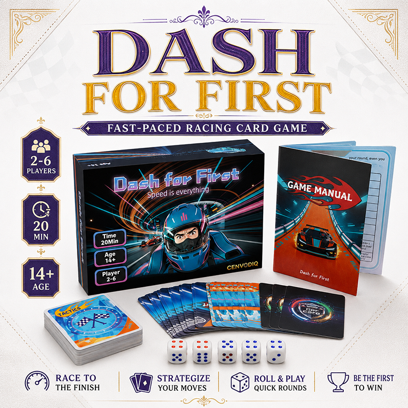 Party Games Night - Car Racing Board Game, Dice Rolling