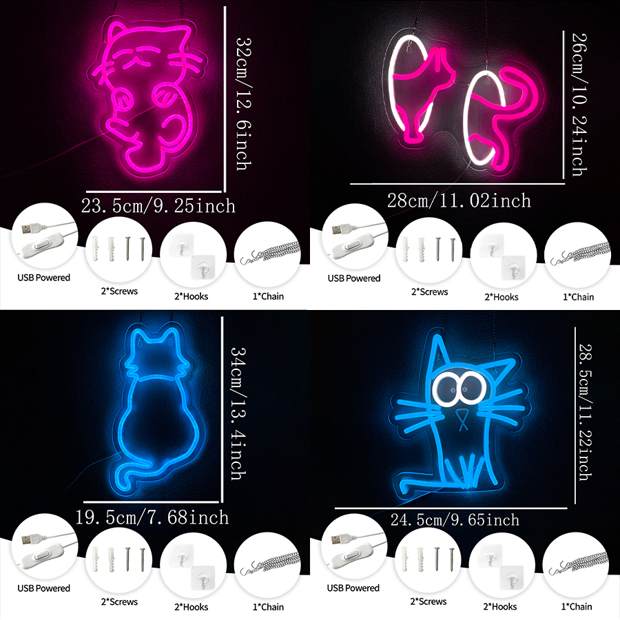 Cat Series Neon Sign For Wall  - Party Games Shop recensione e prezzo