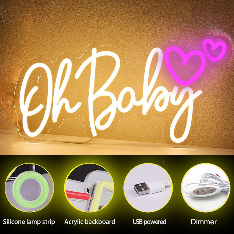 Oh Baby Neon Sign Love Heart L - Party Games Shop recensione e prezzo