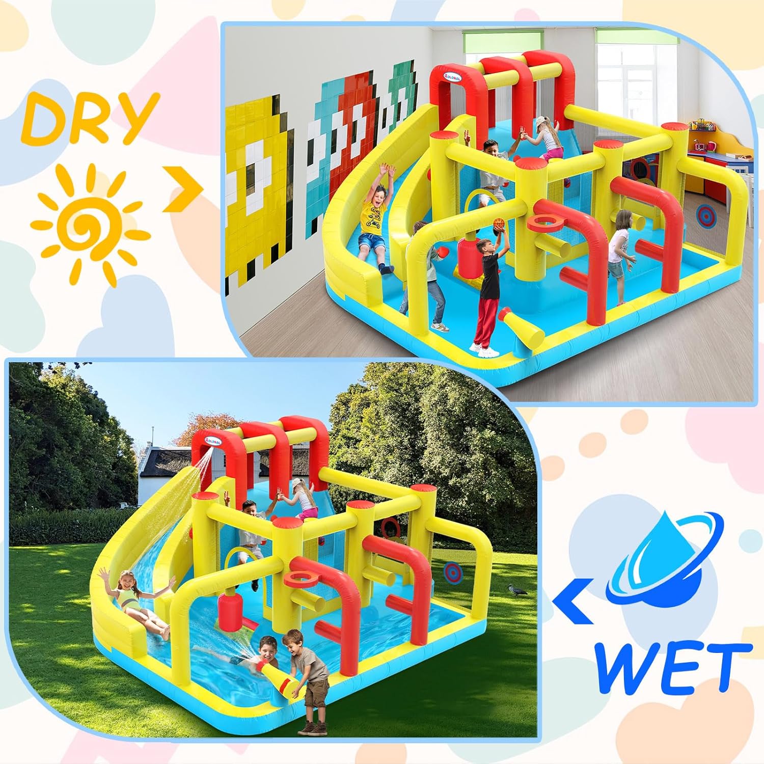 Kids Inflatable Water Slide Bo - Kids Party Games recensione e prezzo